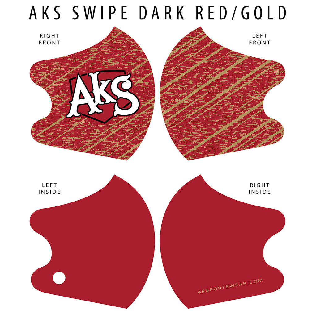 AkS Swipe Dual Layer Mask - Dark Red/Gold