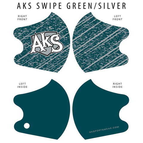 AkS Swipe Dual Layer Mask - Green/Silver
