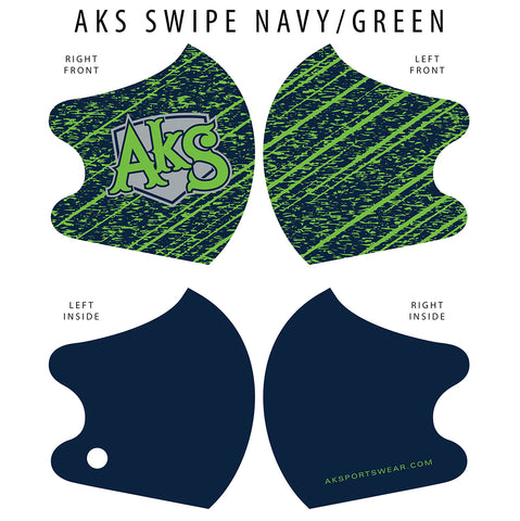 AkS Swipe Dual Layer Mask - Navy/Green