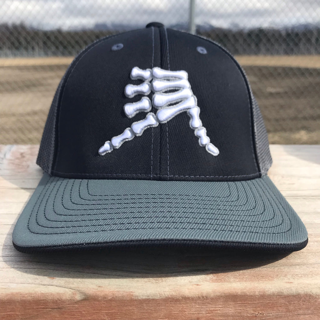 AkS Bones Trucker Hat in Black & Graphite