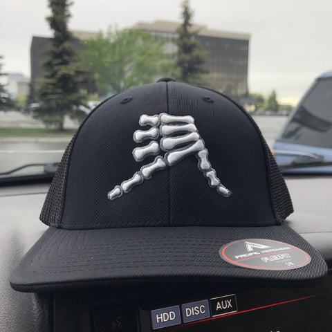 AkS Bones Lightweight Trucker Hat in Black