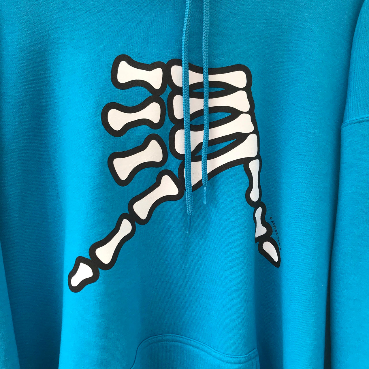 AkS Bones Youth Hoodie in Neon Blue