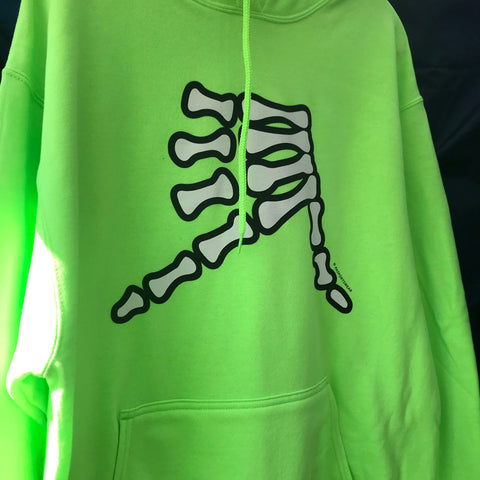 AkS Bones Hoodie in Neon Green