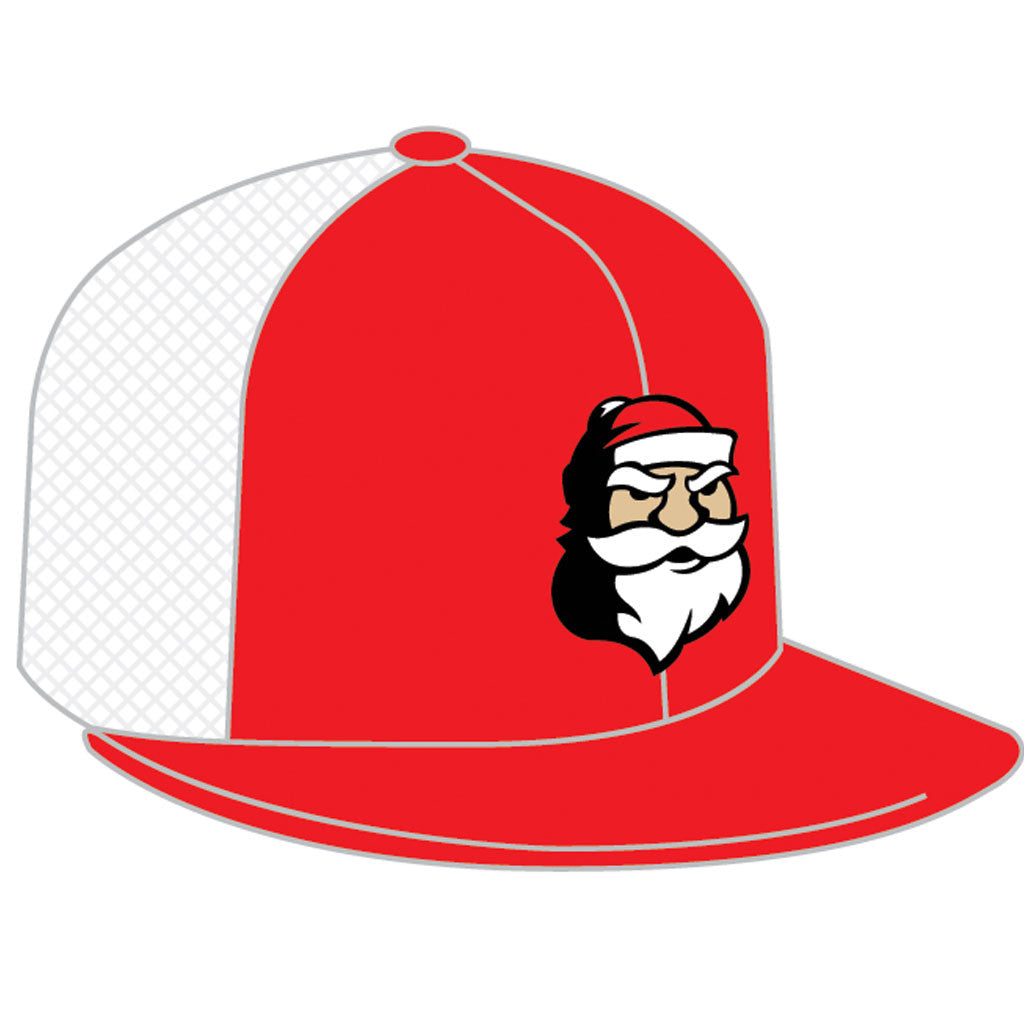 Nicks Flatbill Trucker Hat in Red & White