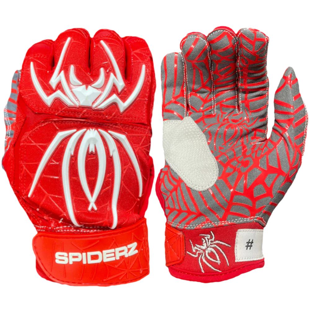 Spiderz Hybrid Batting Gloves – Red/White