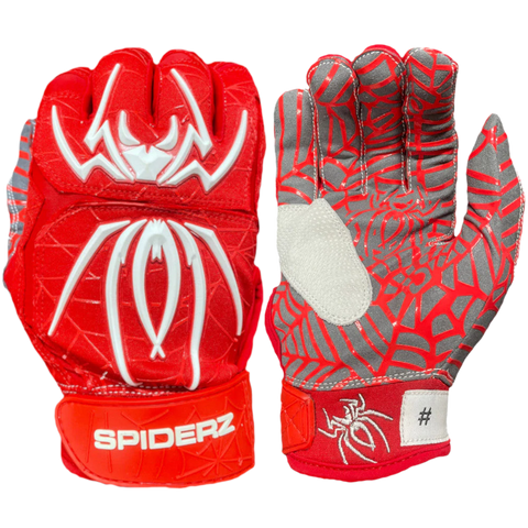 Spiderz Hybrid Batting Gloves – Red/White